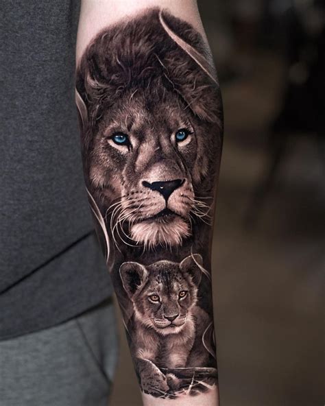 Lion And Cub Tattoo