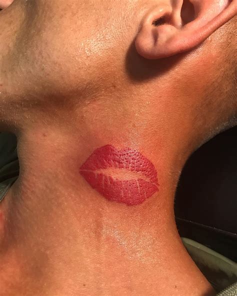 Lips On Neck Tattoo