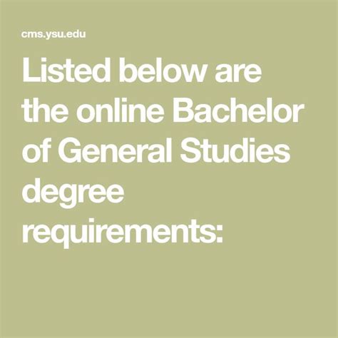 Listed Below Are The Online Bachelor Of General Studies Degree