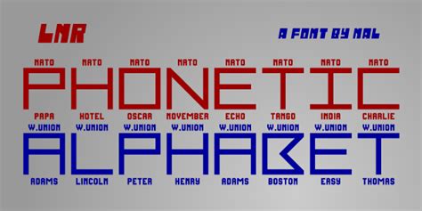 Lnr Phonetic Alphabet Font