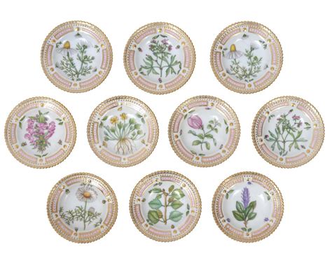 Lot 10 Flora Danica 3501 Royal Copenhagen Butter Pats