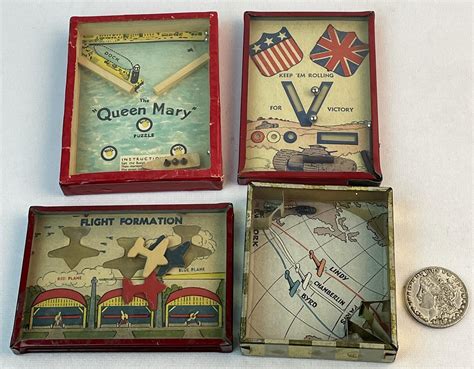 Lot Vintage Lot Of 4 Misc Hand Held Dexterity Games Air Race Wwii