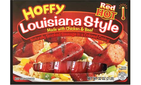 Louisiana Style Red Hot Smoked Sausage 8 Oz Hoffy Products