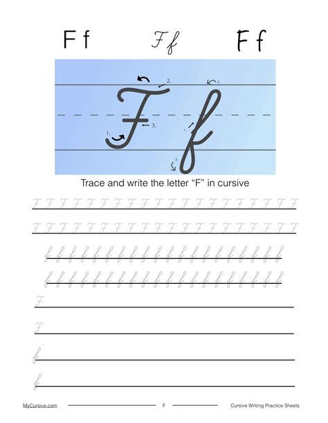 Lowercase F In Cursive Writing