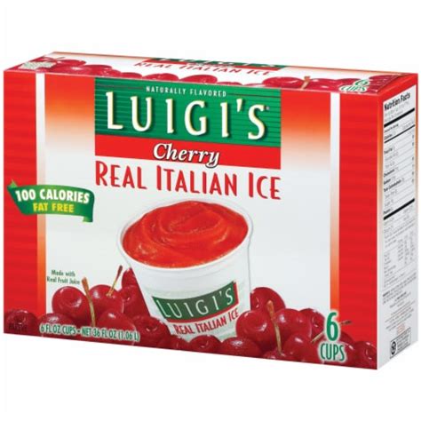 Luigi S Cherry Real Italian Ice 6 6 Fl Oz Cups 6 Ct 6 Fl Oz Mariano S