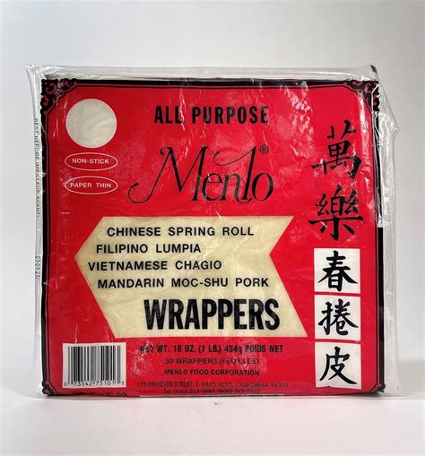 Lumpia Wrappers Filipino Menlo Spring Roll Wrappers 2 Pack 16Oz Each For Lumpia Egg Rolls All Purpose Lumpia Wrappers