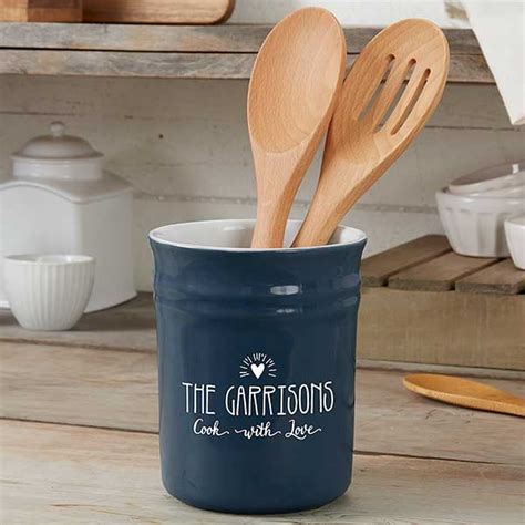 Made With Love Personalized Utensil Holder Navy