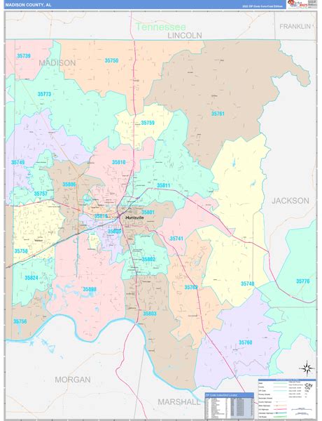 Madison County Al Zip Code Map Premium