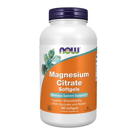 Magnesium Citrate With Glycinate Malate Nervous 2X90gels Or 1X180 Now