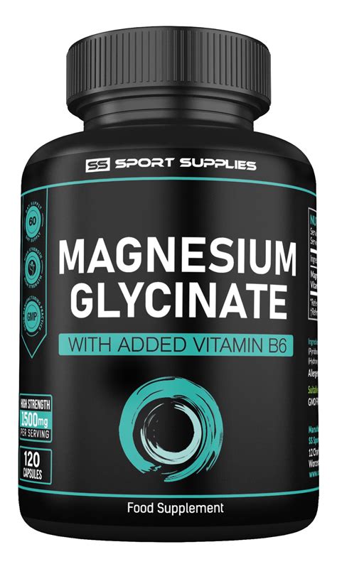 Magnesium Glycinate Supplements 120 High Strength Capsules 1500Mg