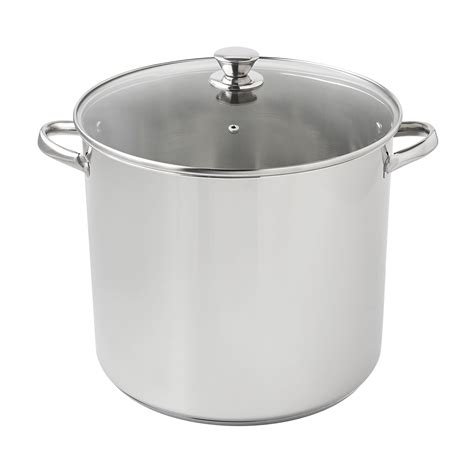 Mainstays 12 Qt Stainless Steel Stock Pot With Metal Lid Walmart Com
