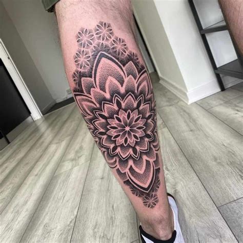 Mandala Calf Tattoos