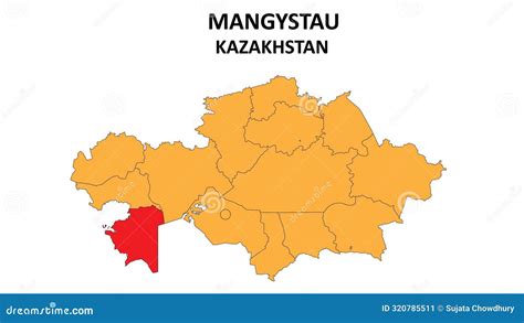 Mangystau Map In Kazakhstan Vector Map Of Kazakhstan Regions Map Of