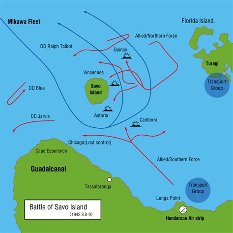 Map Battle Of Savo Island Map Battle Of Savo Island