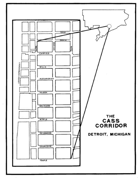Map Cass Corridor 1971 Detroitography