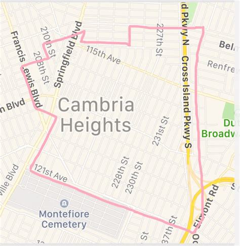 Map Of Cambria Heights Ny New York