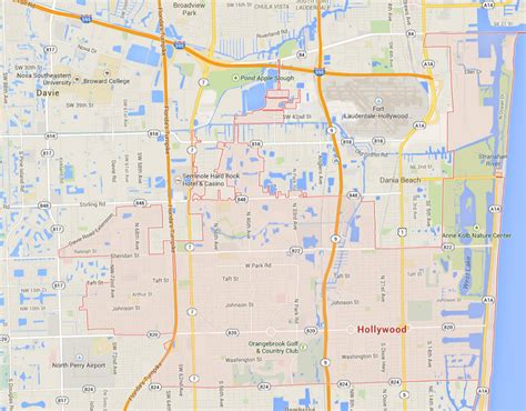 Map Of Hollywood Florida