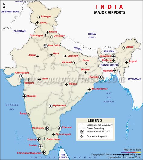 Map Of India With Major Airports