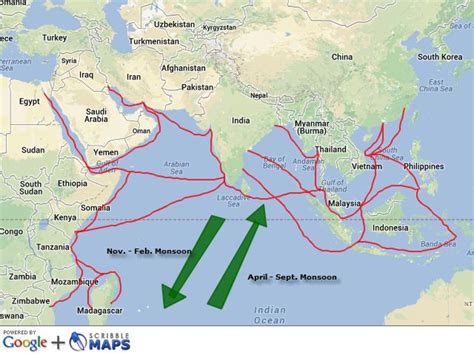 Map Of Indian Ocean Trade Routes Indian Ocean Africa Map Map