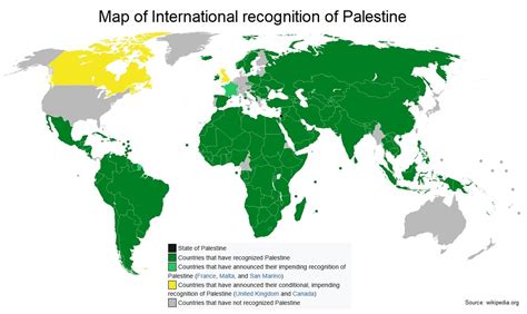 Map Of International Recognition Of Palestine Free Map Org
