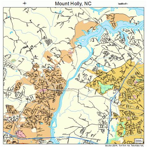 Map Of Mount Holly North Carolina As Of January 2026 Streets
