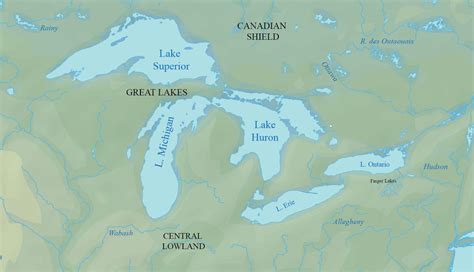 Map Of The Great Lakes Map Of The Great Lakes