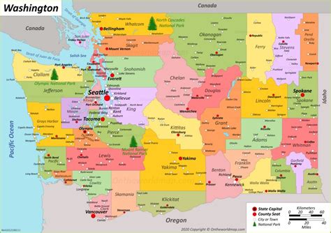 Map Of Washington State Usa Nations Online Project