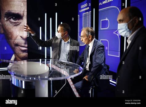Marc Olivier Fogiel And The Far Right Polemicist Eric Zemmour On Bfmtv