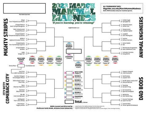 March Mammal Madness Is The Bracket For Animal Lovers Everywhere The