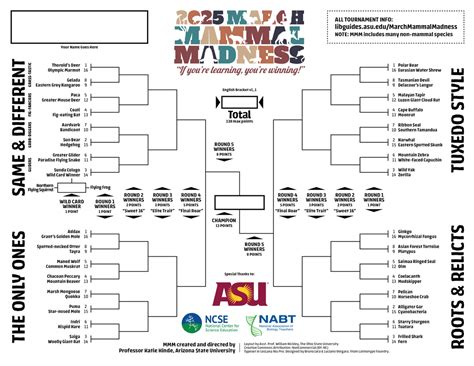 March Mammal Madness The Only Sports Bracket For Nerds Like Us Beth Z March Mammal Madness The Only Sports Bracket For Nerds Like Us Beth Z