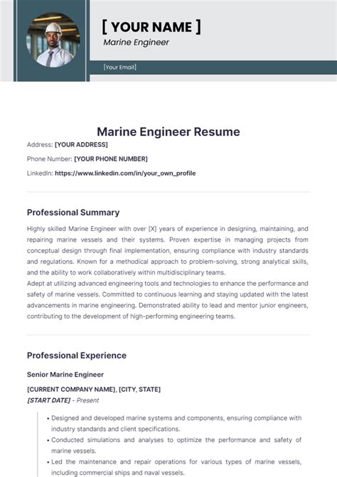 Marine Engineer Resume Job Description Sample Guide