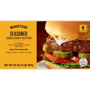 Marketside 100% Angus Beef Burgers, 6 Count, 2Lb (Frozen) - Walmart.com