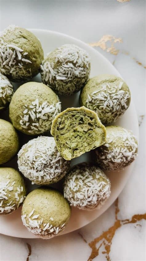 Matcha Coconut Protein Balls Matcha Coconut Protein Balls