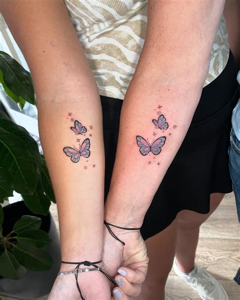 Matching Butterfly Tattoos Love Doing Matching Tattoos Especially When It S Floral Or Butterflies Let Me Know What You Think For Booking Please Email Chachtattoos Gmail Com Last Picture Is Just Me Showing Y All What I