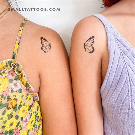 Matching Half Butterflies Temporary Tattoos Set Of 3 3
