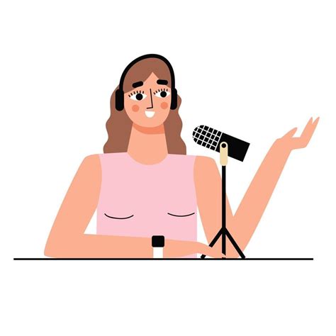 Mbti Concept Polemicist Character Woman Records Podcasts Flat Vector