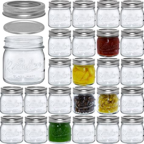 Mcupper 6 Pack Small Mason Jars 8 Oz Half Pint Canning Jars 6 Split