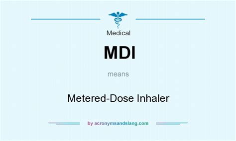 Mdi Abbreviation Medical