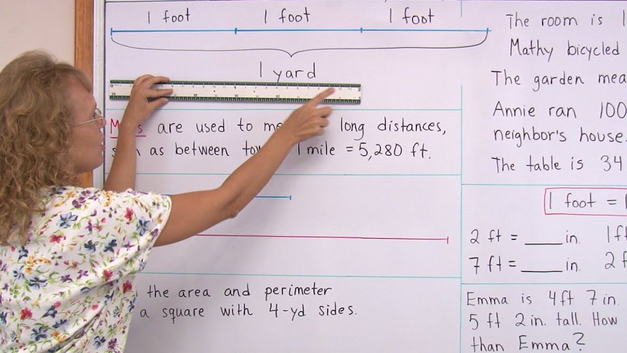 Measuring In Inches Feet And Yards Youtube
