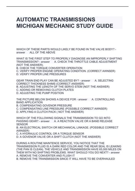 Mechanic Certification Study Guide Information State Of Michigan Mechanic Certification Study Guide Information State Of Michigan