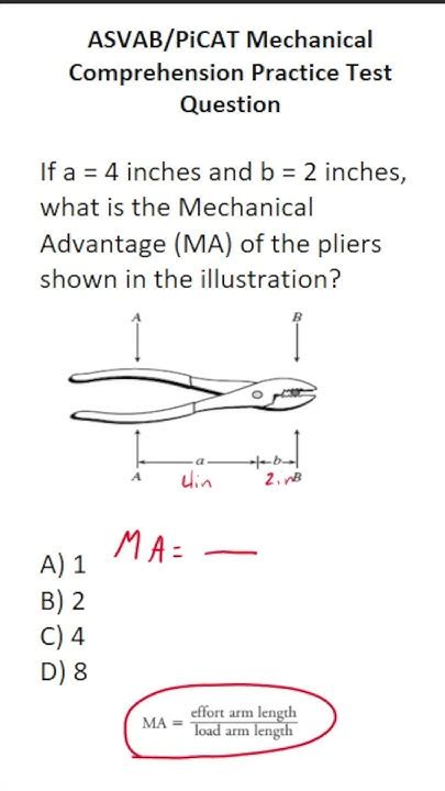 Mechanical Advantage Mechanical Comprehension Practice Test Question