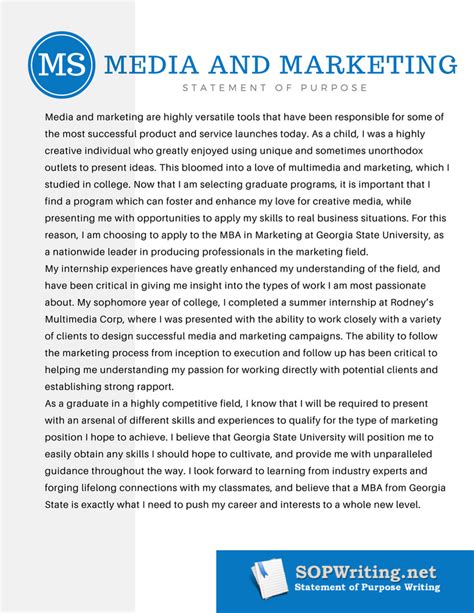 Media And Marketing Masters Sop Sample By Samplessop On Deviantart