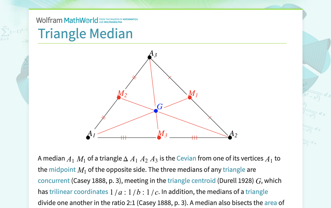 Median of a Triangle Explained