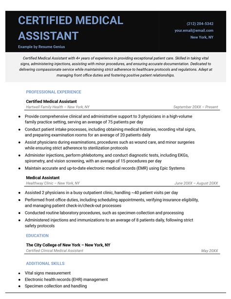 Medical Assistant Resume Examples