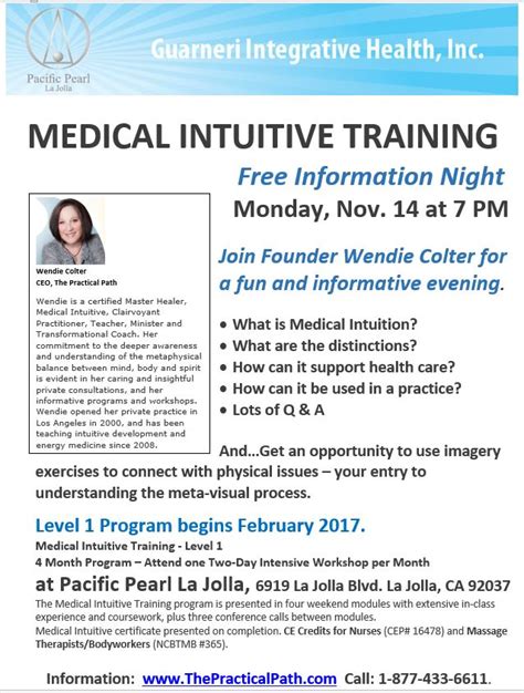 Medical Intuitive Training Level 2 Pacific Pearl Of La Jolla