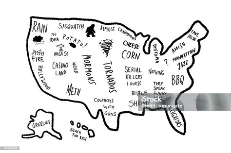 Meme Map Of America Funny Stereotypes Stock Vector Illustration Of Meme Map Of America Funny Stereotypes Stock Vector Illustration Of