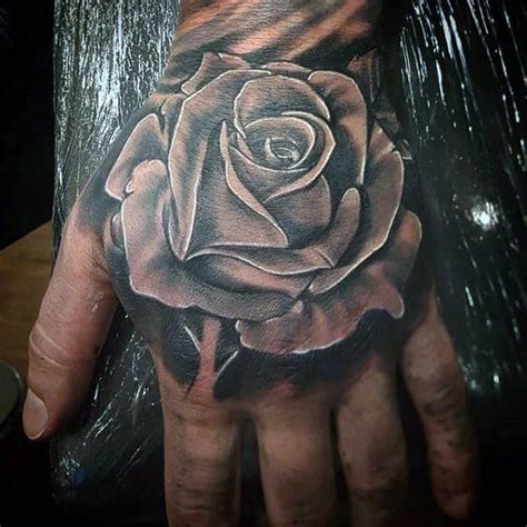 Men Hand Rose Tattoo Men Hand Rose Tattoo