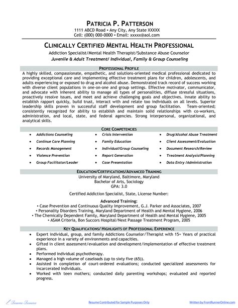 Mental Health Specialist Resume Job Description Sample Guide