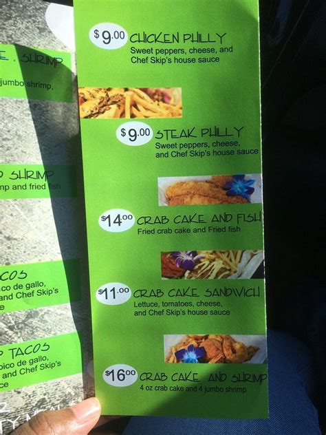 Menu At Chef Skip 757 Restaurant Virginia Beach Dahlia Dr 105