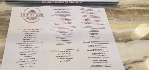 Menu At Depot 226 Restaurant Chicago